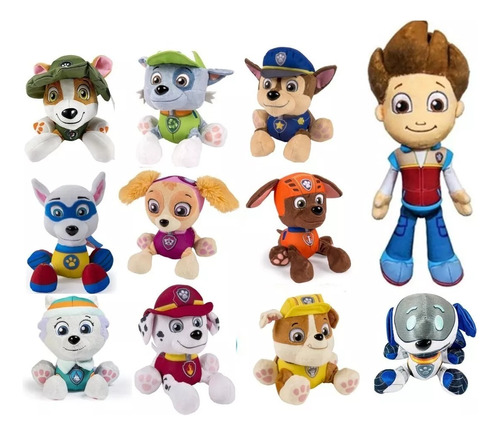 Cachorros Set De 11 Peluches De 18cm Alto Niño 20cm 