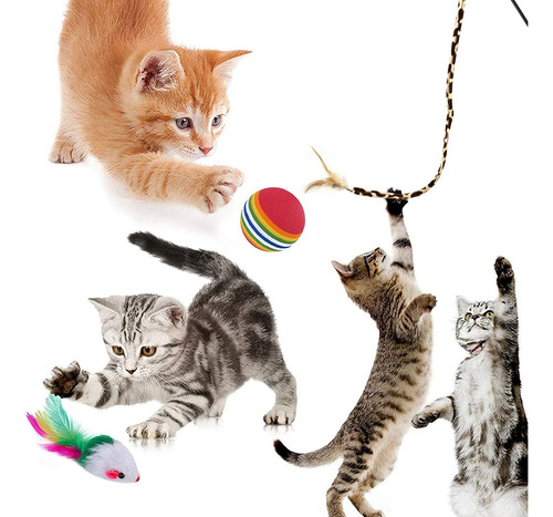 Juego 22pk Túnel De Gato Plegable Juguete Mascota Pluma Bola