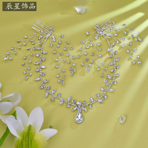 Diadema Nupcial Con Borlas Y Diamantes De Imitación, Diseño