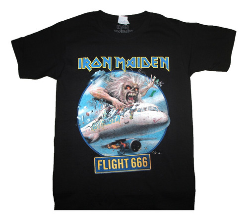 Gusanobass Playera Metal Rock Iron Maiden Flight 666 Classic