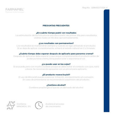 Imagen 9 de 9 de 6 Piezas De Minoxidil 5% Anacastel Liquido Acelerador De Crecimiento Y Fortalecimiento De Cabello Formula Aprobada Por Cofepris Y Fda De Estados Unidos Producto Y Marca Propiedad De Farmapiel
