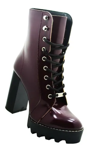 Perugia Bota 10173 Alto Brillo Vino Sint tico Tac n 10cm