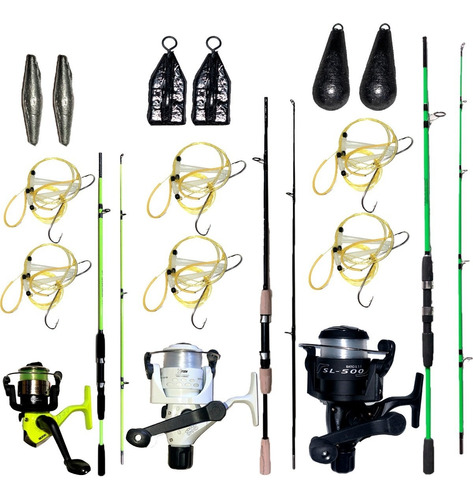 3 Kit Combos Pesca Variada Diferentes Medidas 180 210 240mts