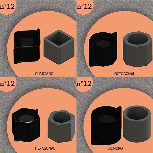 Moldes Geométricos Para Macetas De Cemento N°12 X 1u