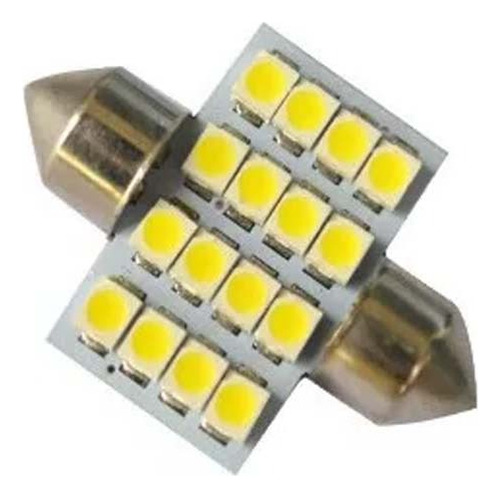 Par Lâmpada Torpedo 31mm 16 Leds Smd Super Branca