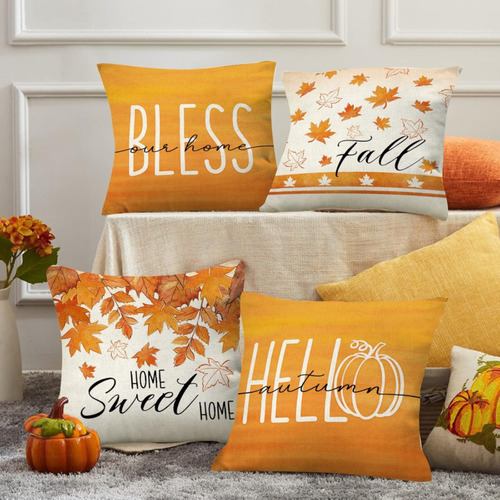 Fall Maple Leaf Decorative Throw Pillow Covers 18 X 18 S Cci