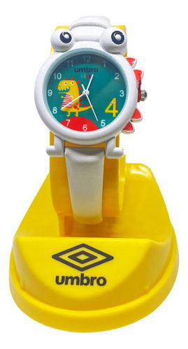 Relógio Umbro Infantil Couro Branco Prova Dagua Umb-kids-12 Fundo Verde
