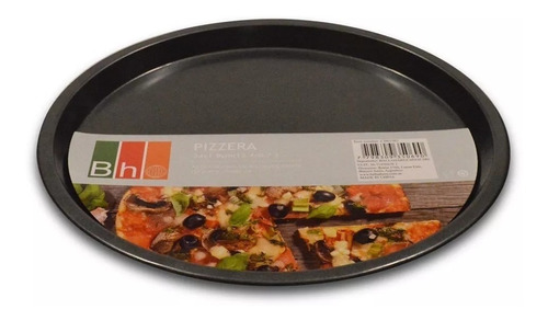 Pizzera Teflon Antiadherente Bh 34 Cm Molde Pizza Bandeja
