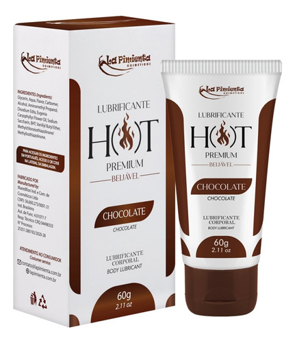 Lubrificante e gel íntimo La Pimenta Beijável Hot Premium sabor chocolate 60g