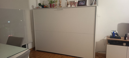 Cama Rebatible Horizontal De 2 Plazas Blanco (Usado)