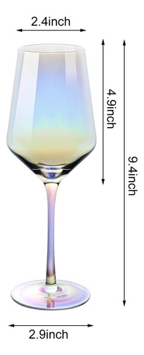 Yolife Copas De Vino, Copas De Vino Iridiscentes De 14 Oz, J