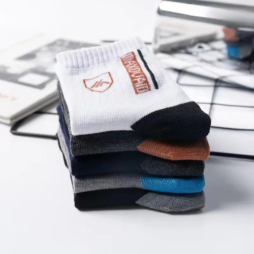 Calcetines Deportivos A Media Pantorrilla Para Hombre, 5 Par