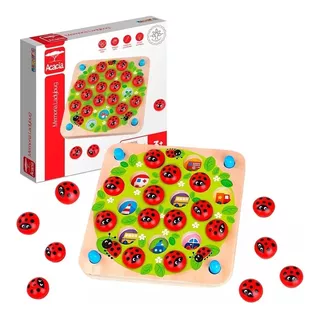 Juego De Memoria Ladybug Juguete Didactico Acacia