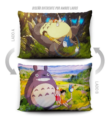 Imagen 5 de 5 de Funda De Almohada Mi Vecino Totoro 70x45cm Vudú Love