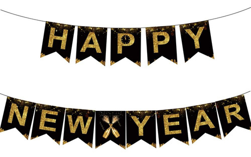 Banner Desplegable Con Diseño Fotográfico De Feliz Año Nuevo