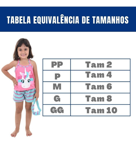 Baby Doll Infantil Alça Com Brinde Short Pijama Malha Verão