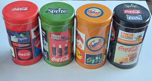 Lote 4 Latas De Colección Coca - Cola Fanta - Sprite (Usado)