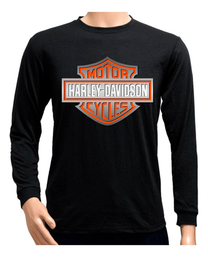 Camiseta Remera Manga Larga Harley Davidson En 3 Diseños