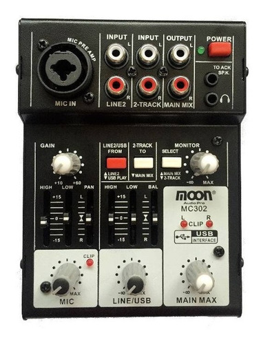 Consola 3 Canales C/ Interfaz Usb Moon Mc302 Multiples Usos