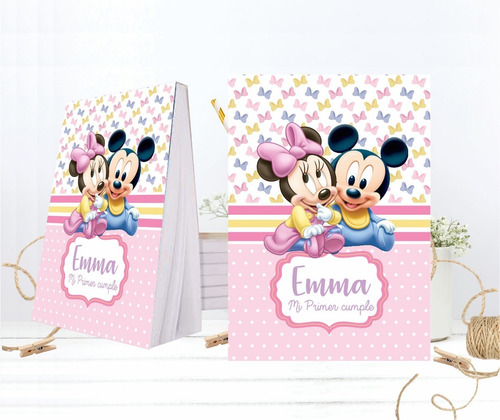 15 Anotadores Souvenir Minnie Mickey Baby  10x15 Cm 50 Hojas