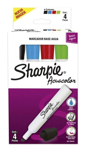 Sharpie Marcador Acuacolor 4 Piezas - Efecto Acuarela C