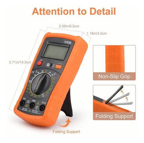 Imagen 3 de 10 de Multimetro Digital Profesional Vc830l
