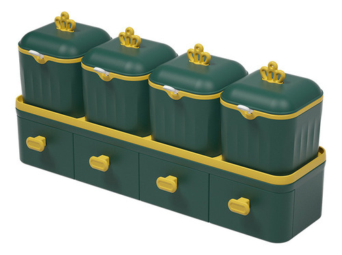 Set Combinado Azul Pavo Real, Cajón Para Especias De Cocina