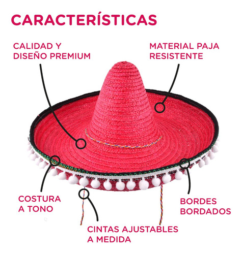 Sombrero Gorro Mexicano Mariachi Con Borlas Colores X10