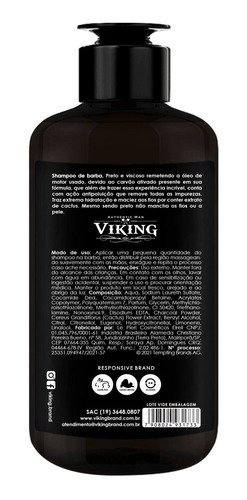 Shampoo De Barba Viking 250ml Route 66 - Carvão Ativado