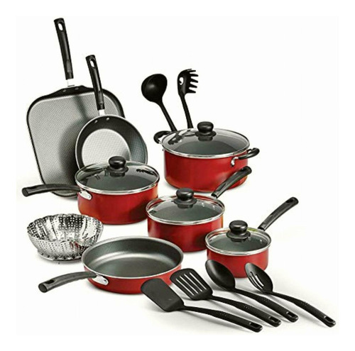 Tramontina Batería De Cocina Primaware De 18 Piezas Rojo