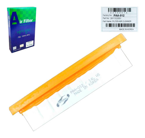 Imagen 6 de 9 de Filtro Aire Motor Elantra 1.5 1998 1999 2000 Original