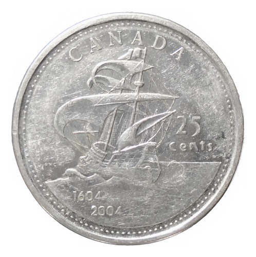 Canadá 25 Cents 2004 * Isla De Saint Croix B4t#1 (Usado)