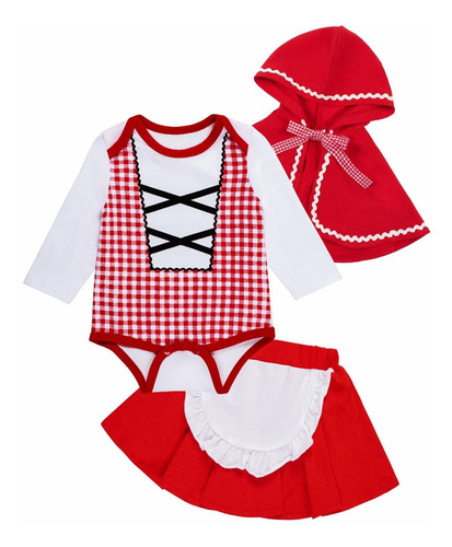 Disfraz De Caperucita Roja Para Bebs Y Nias, Conjunto De Fal