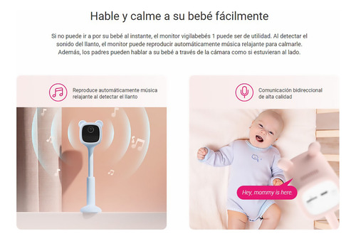 Monitor Vigilabebés Ezviz Bm1 Celeste Wifi Con Batería