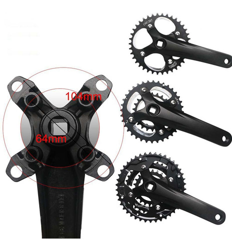 Piñón Fijo De Bielas De Bicicleta De Platos Y Bielas 38t