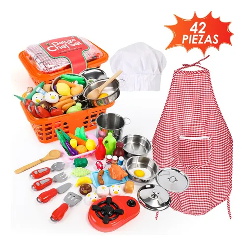 Cocina De Juguetes 42 Piezas Set Kits Y Comidas Para Niños