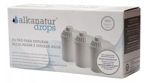 Pack 3 Filtros Para Jarra Purificadora De Agua Alkanatur Color Blanco