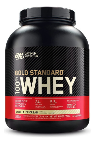 Whey Optimum Nutrition Estandar Dorado 100% Proteina 5 Lb