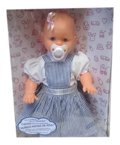 Bebote Yoly Bell Muñeca Vestida De Azul Canta Toca Pancita Bebote Yoly Bell Muñeca Vestida De Azul Canta Toca Pancita