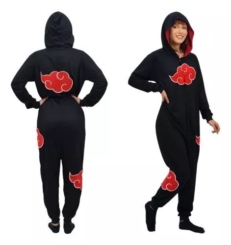 Nuvens Akatsuki Macacão Pijama Verão Adulto Oficial Naruto