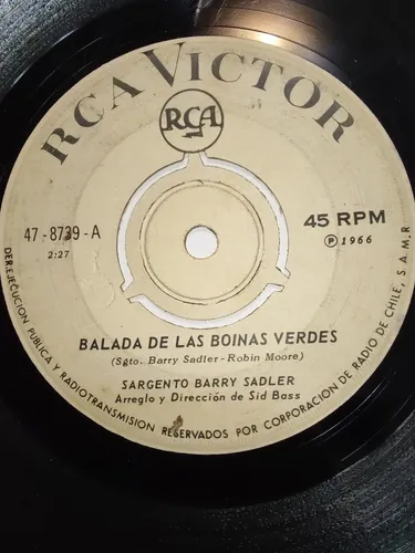 Vinilo Single De Sargento Barry Sadler Carta A Vietna( B34 (Usado)