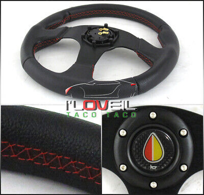 86-91 Rx7 Rx-7 Blk Steering Wheel + Short Quick Release Yyo