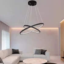 Comprar Colgante Led Aros Dobles 60-40 Cm Deco Hogar Moderno Ali 2 Estructura Negro