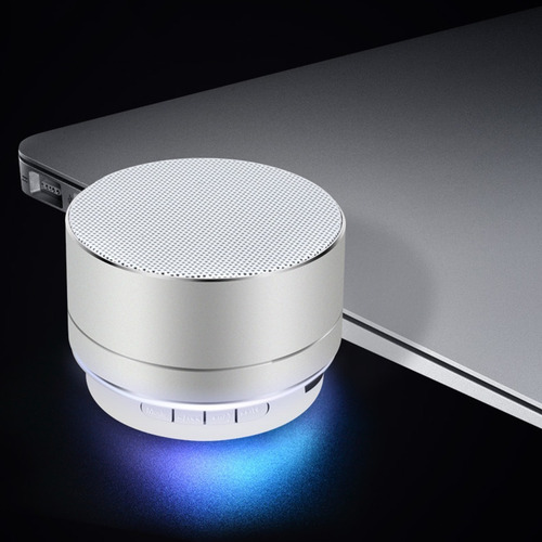 Imagen 7 de 10 de Mini Parlante Bluetooth Aluminio Colores Luz Led Lector Sd