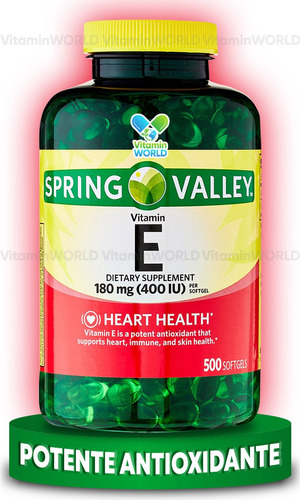 Vitamina E | 180 Mg | 400 Ui | Extra Grande | 500 Softgels