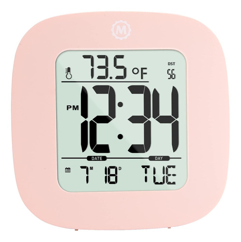 Reloj Despertador Compacto  Temperatura Y Fecha (rosa C...