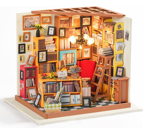 Casa De Muñecas En Miniatura Diseño De Biblioteca