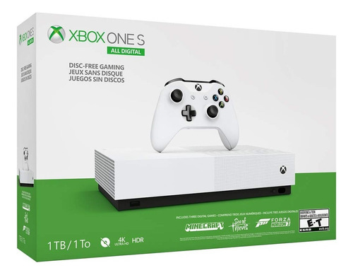 Xbox One S 1 Tb All Digital 3 Juegos Sea+minecraft+forza