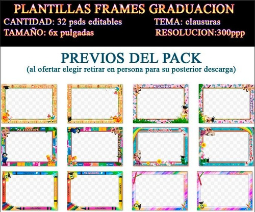 32 Frames Graduacion Clausura 6x Editables Psd