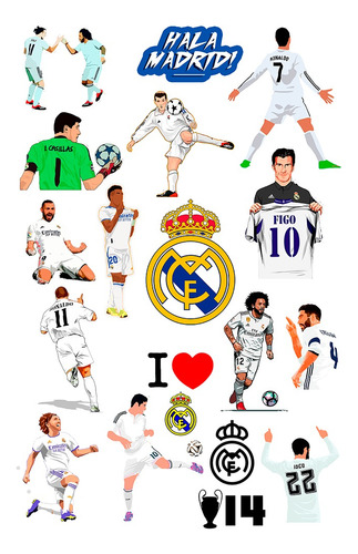 Stickers Calcomanias Real Madrid - Parquete - Vinil